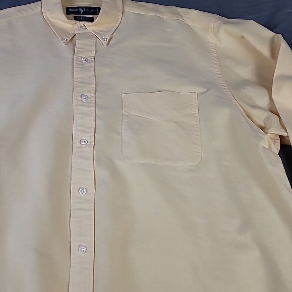 Ralph Lauren The Big Oxford Longsleeve Button-Up Shirt Blue Logo Mens Large Flaw - Picture 3 of 12